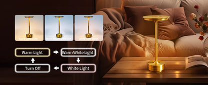 Aluminum Alloy Simple Decorative Lamp LED Night Light Infinitely Dimmable Atmosphere Retro Portable Rechargeable Touch Desk Lamp