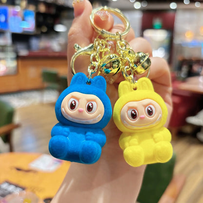 New Flocking Fabric Keychain Pendant Cute Blind Box Internet-famous Doll Student Bag Pendant
