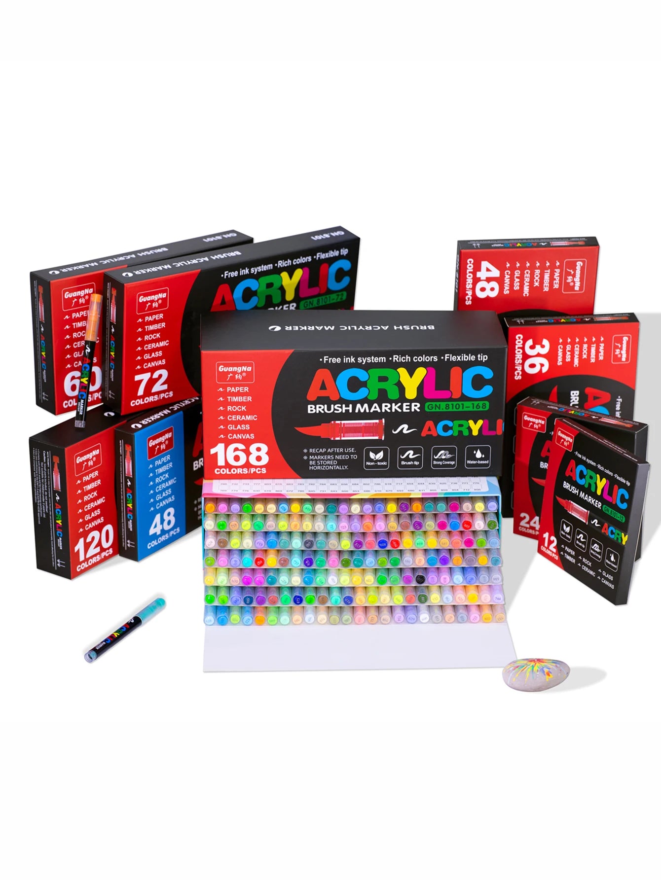 12-240 Color/box Professional Artist Marker Set - Soft-tip Drawing Straight Line Liquid Acrylic Markers, DIY Graffiti Art Painti