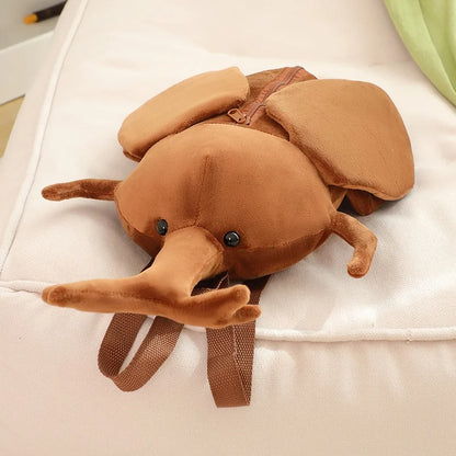 45cm Funny Creative Cartoon Insect Cicada Beetle Plush Doll Backpack Brown Green Insect Soft Plush Toy Gift For Boys And Girls