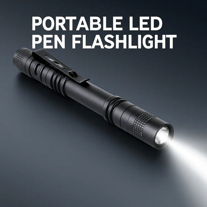 Portable Mini LED Pen Flashlight Waterproof Pocket Torch Handheld Light for Outdoor Camping Hiking Car Repair Emergency Home Use
