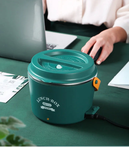 School Office Car Picnic Electric Heating Lunch Box Stainless Steel Portable Adult Food Warmer Container 220V 110V 24V 12V 1.2L