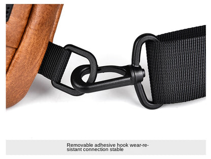 New Casual Chest Bag Travel shoulder bag Men Multifunction Anti-theft USB Charging Crossbody Bag Quality PU Leather Pack Male