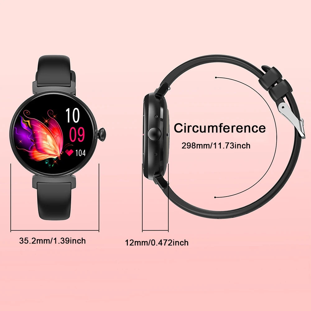Rainbuvvy DM70 Steel Smart Watch AMLED Women Beautiful Wristwatch Supports IP68 BT Calling Sports Watch