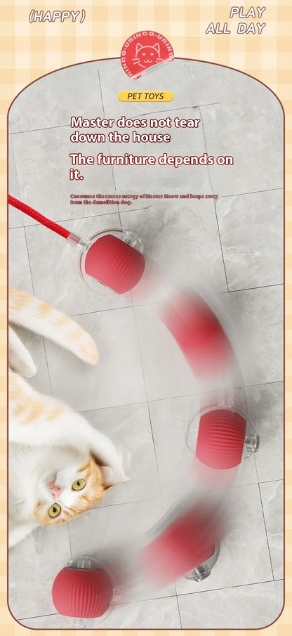 Smart Interactive Cat Toys Ball Auto Electric Rolling Ball Toys for Cat Kitty Pet Automatic Training USB Rechargeable Cat Toy