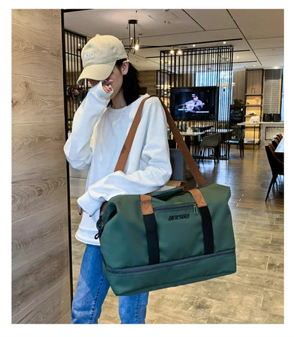 Gym Bag Travel Fitness Bag for Women Large Capacity Men's Sports Luggage bag Waterproof Female Messenger Bag Dry And Wet Handbag