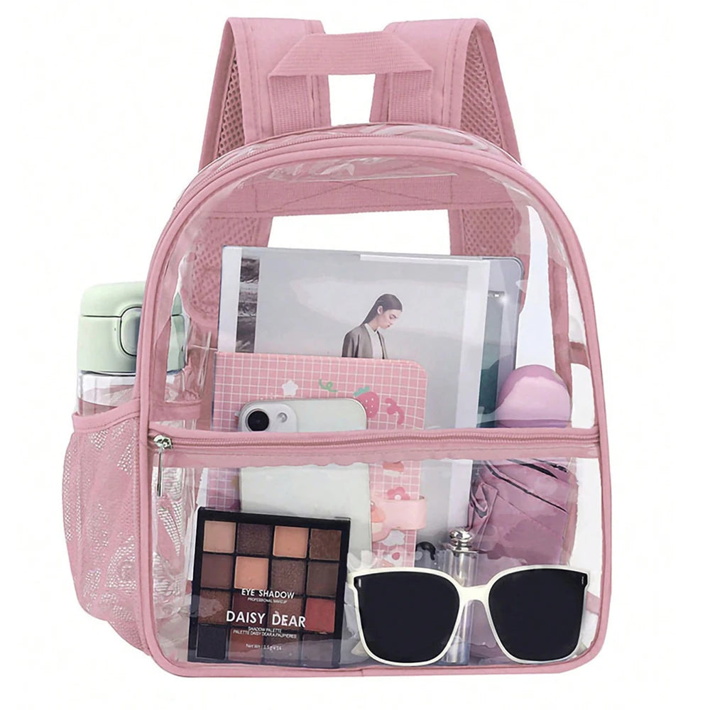 Clear Backpack Transparent PVC Waterproof School Bag, Beach Cell Phone bag for Travel School Storage Waist Bag