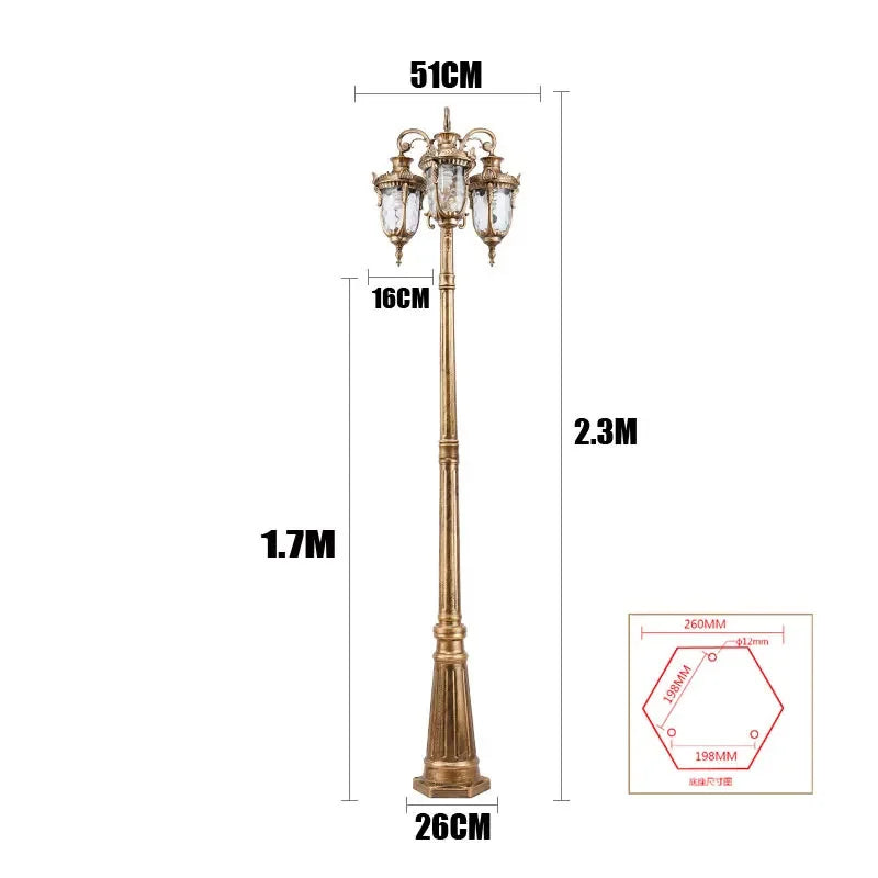 (H≈2.3M)Garden Lights Street Lights Lawn Flowers Park Lights Waterproof Outdoor Villa High Pole Lights Landscape