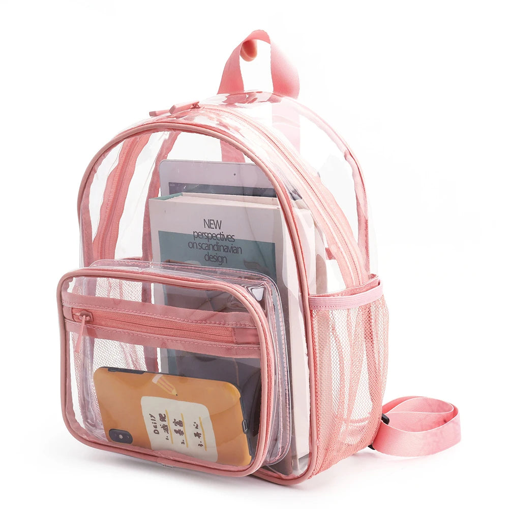 Transparent PVC Outdoor Sports Fitness Knapsack Casual Travel Visible Backpack Large Capacity Waterproof Top-Handle SchoolBag