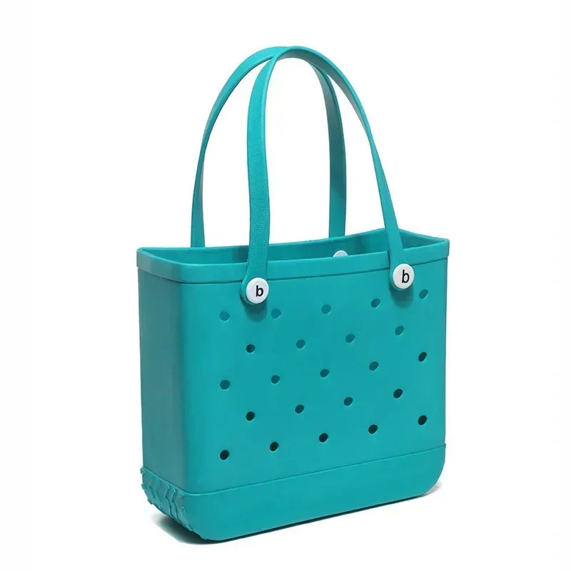 EVA Beach Jelly Bag Rubber Waterproof Shoulder Handbag Large Capacity Portable Travel Handbag Summer Pool Fashion Women Tote Bag