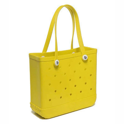 M/L/XL Fashion Beach Bags EVA Rubber Waterproof Storage Baskets Travel Shopping Handbag Women Shoulder Solid Color Tote Bag