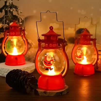 Christmas Night Light with Battery Santa Claus Christmas Tree Portable Lantern LED White Red Lamps Home Xmas Decoration Supplies