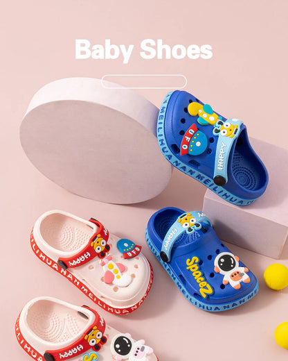 Children's Sandals EVA Ultra Light Boys and Girls Baby and Toddler Anti Slip Hole Shoes  Astronaut UFO Sandals Slippers