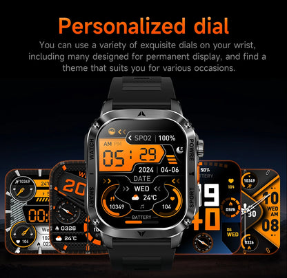LIGE New Premium Military Smart Watch Men Flashlight Waterproof Outdoor Sport Tracker Bluetooth Call Smartwatch 400mAh Battery