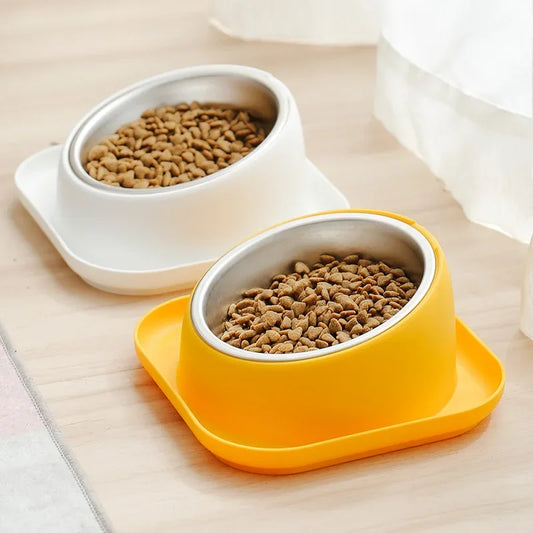 Pet bowl cat bowl oblique mouth bowl dog food bowl anti-knock dog bowl wholesale dog bowl drinking water integrated pet feeder