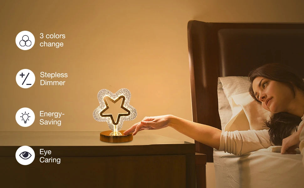 Star Moon Desk Lamp LED Decorative Lighting Night Light USB Rechargeable Bedside Atmosphere Light Moon Star Night Light