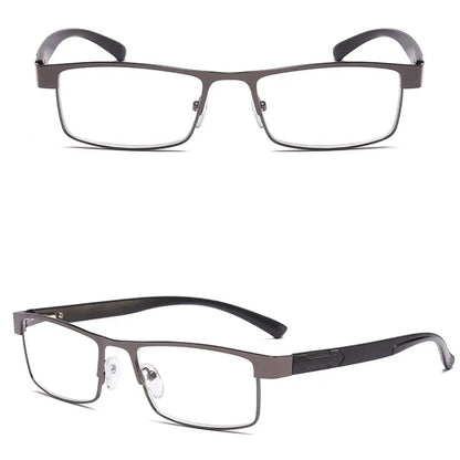 High Quality Men Titanium Alloy Reading Glasses Non Spherical Coated Lenses Business Hyperopia Prescription Eyeglasses +1.0 ~+4.