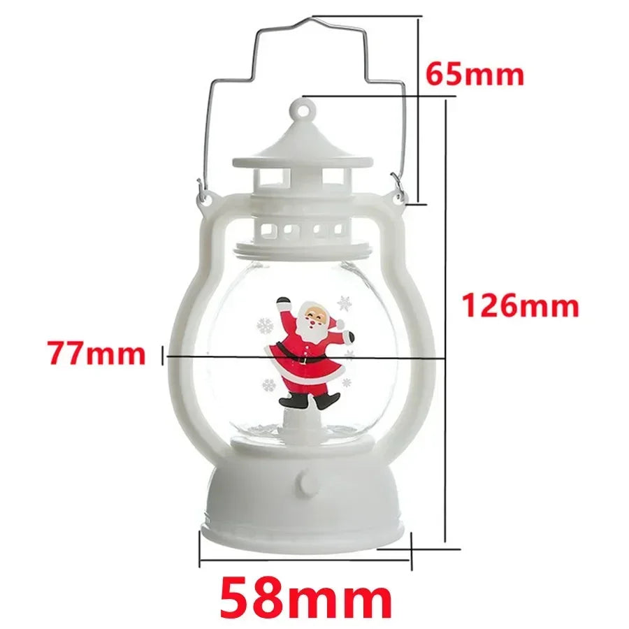 2025 Christmas Ornaments with Battery LED Lantern Light Santa Claus Merry Christmas Decorations for Home Xmas Navidad Noel Gift