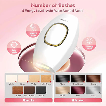 Professional IPL Hair Removal Device – Permanent Laser Depilation for Home Use, Effective on Women & Men, Smooth Skin Results