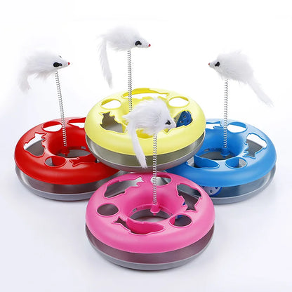 Funny Cat Toys for Indoor Cats Interactive Kitten Toys Roller Tracks with Catnip Spring Pet Toy with Exercise Balls Teaser Mouse