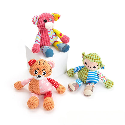 New Pet Toy Dog Interactive Plush Toys Bite Grinding Teeth Clean Teeth Bite Resistant Vocal Animals Pet Plush Toy Supplies