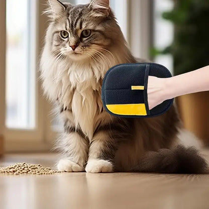 Pet Grooming Gloves Cats Hair Brush Pet Hair Removal Gloves Dual Brush Static-Free Cat Hair Cleaning Tool Hair Stripping Mitts