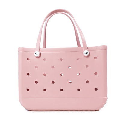 Beach Bag Tote Silicone Basket Waterproof Travel Jelly Handbag Women Picnic Basket Multi-Purpose Croc Handbag Shopping Bags