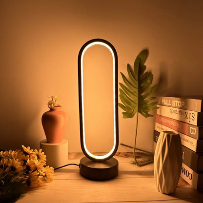 1PC Lamp bedroom Modern Ring Lamp Living Room Three-color Dimming Bedside  Desk Lamp LED Night Light for Office