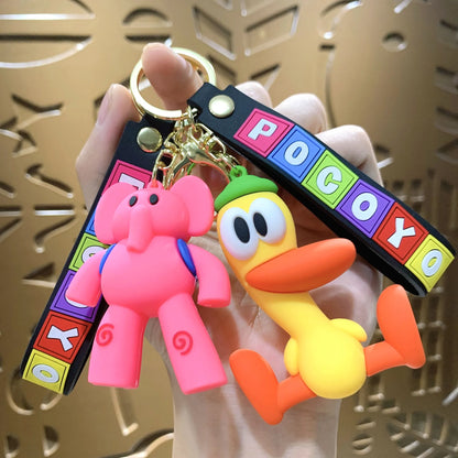 Funny Animal Key Chain Three Dimensional Doll Bag Pendant Car Key Chain Doll Machine
