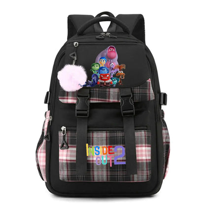 Inside Out 2 Girls Anime Cute Backpack Boy Cartoon Printed Schoolbag Children Large Capacity Book Bag Kids Shoulders Bag
