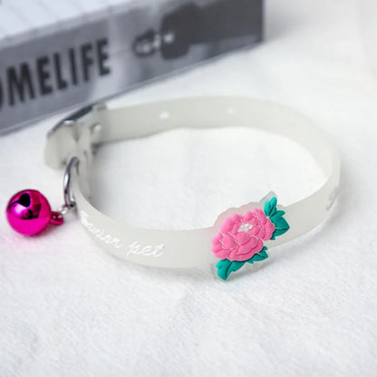 Fashion Pet Glowing Collars with Bell Glow at Night Dogs Cats Necklace Light Luminous Neck Ring Accessories for Kitten and Puppy