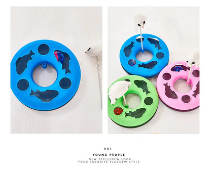 Funny Cat Toys for Indoor Cats Interactive Kitten Toys Roller Tracks with Catnip Spring Pet Toy with Exercise Balls Teaser Mouse