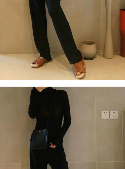 2023 New autumn/winter cashmere sweater women's turtleneck pullover ultra-thin pile neck sweater wool knit