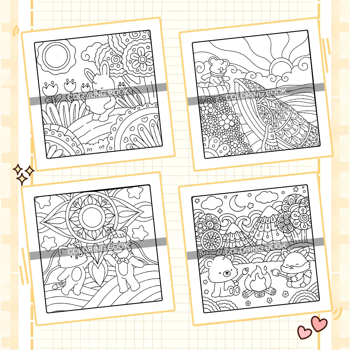 COZY PATTERNS SUPER CUTE AND FUN Coloring Book for Adults Picture Book for Educational DIY Relaxation Children Drawing Books