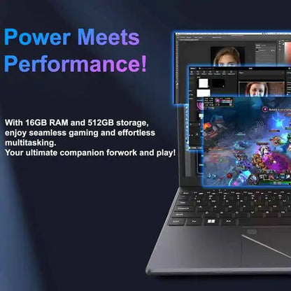 New Lightweight Laptop 15.6 Inch IPS Large Display 1920*1080 Large Keyboard Portable Office Games Notebook 5000mAh Battery