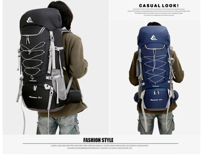 75L Camping Backpack Travel Sport Bag With Rain Cover Climbing Mountaineering Trekking Outdoor Rucksack Hiking Bag Shoulder Men