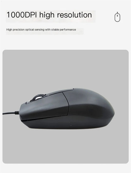 Wired Type-C Mouse Plug And Play System Compatible Light Weight Portable Low Noise Button Office Use Mause Business Office Mice