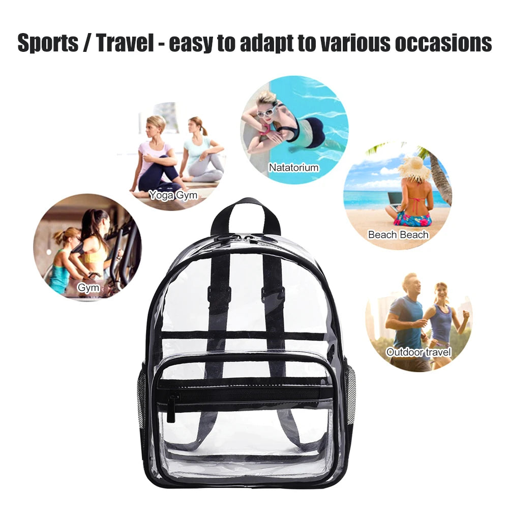 Fashion Travel Solid Color PVC Backpack Large Capacity Knapsack Handbags for Women Students Shopping Travel