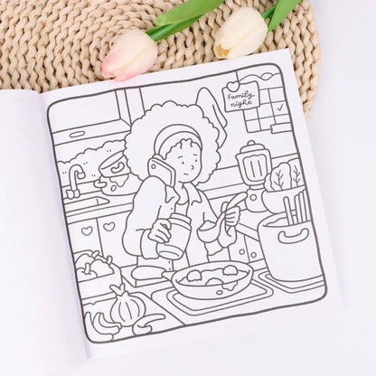 Girl Moments: Vol. 2 Coloring Book for Adults and Teens Featuring Cute Cozy Daily Activities for Relaxation