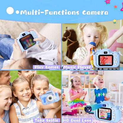 INOCTI Kid's Camera Toddle Selfie Camera Unicorn Series Digital Toy With 32GB Gift Toys Christmas Birthday Gifts
