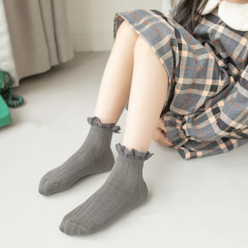 New Ruffle Baby Girls Socks Mesh Kids Socks Cute Lace Frilly Ankle Short Sock Breathable Princess Children Girl Dance Socken