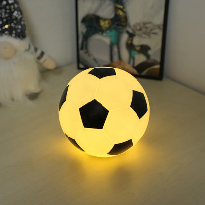 1pc 14cm/5.5in 3D Football Night Light Bedroom Desktop Decoration Soccer Lamp Battery Powered Perfect Gift For Teenagers Decor