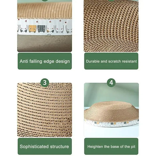 Cardboard Cat Scratcher Durable Bowl-shaped High-Density Cat Scratch Pad For Indoor Cats Indoor Cat Furniture Scratch Post