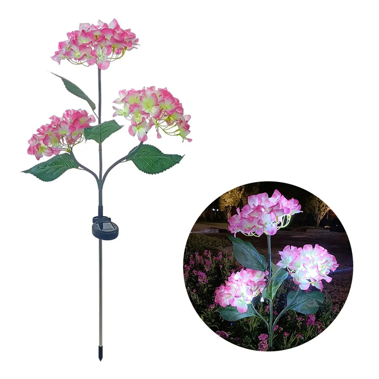 Solar Lights Outdoor Garden Light Waterproof Solar Garden Lights with Hydrangea Flower Lights LED Solar Powered Landscape Lights
