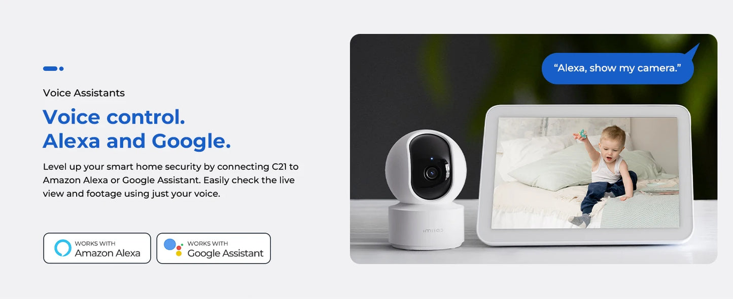 IMILAB-C21 IP Security Camera, 2.5K 360° Night Vision, Baby Monitor with App, 2-Way Audio, AI Detection, 2.4GHz WiFi