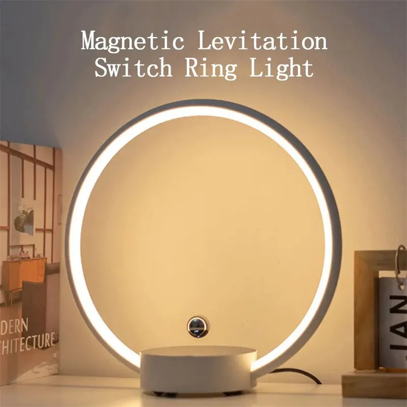 2025 New Luxury Magnetic Levitating Ring Circular Lamp Gradient Atmosphere Light for Office Bedroom Home Decor Creative Gift
