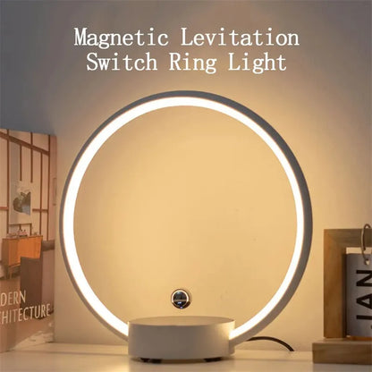 2025 New Luxury Magnetic Levitating Ring Circular Lamp Gradient Atmosphere Light for Office Bedroom Home Decor Creative Gift