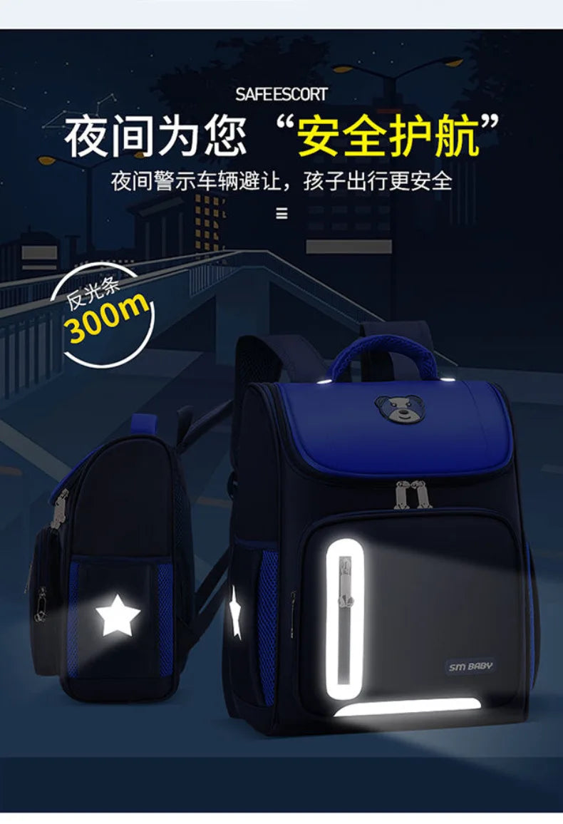 Students Simple Primary School Bags Boys 1-6 Grade Spine Protection Burden Reduction Schoolbag Girls Backpack Unisex Mochila Bag