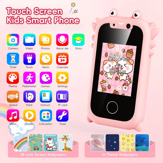 Kids Smart Phone Toys for Boys Girls Christmas Gifts Touchscreen Toddler Learning Cell Toy Phone with Camera Game Music Player