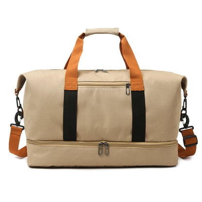 Large-capacity portable travel bag, lightweight gym bag, independent shoe compartment, shoulder messenger bag.